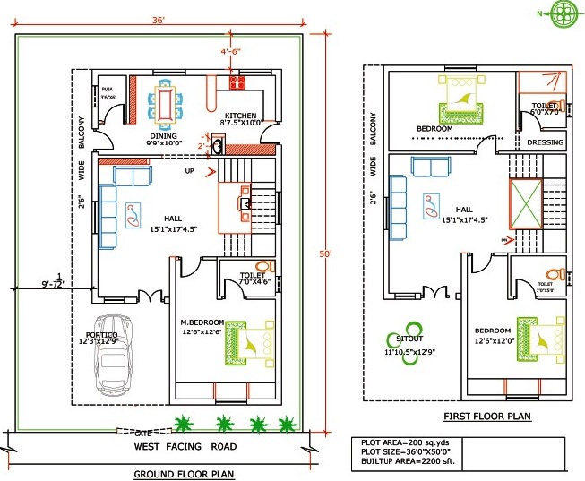 Duplex House Plans In 200 Sq Yards West Facing House Design Ideas